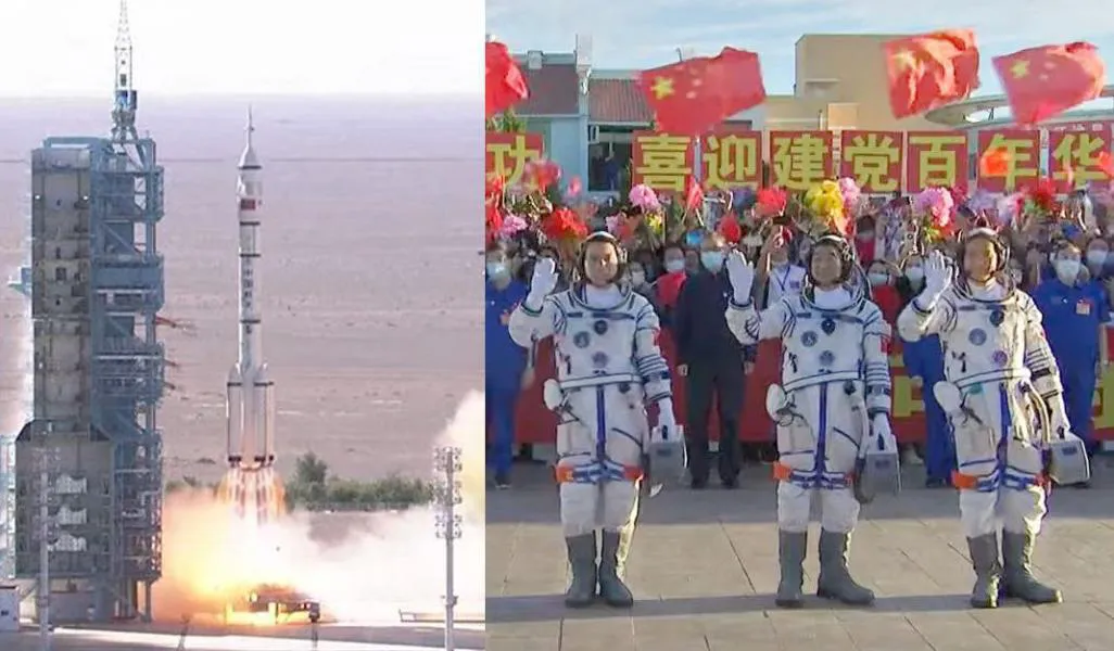 Drei chinesische Astronauten werden die neue Raumstation im Orbit einweihen.